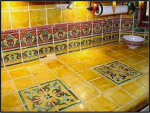 decorative talavera tile countertop trim and border