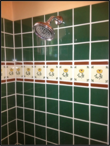 Shower Surround using decorative Mexican Tile