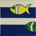 Pool tile fish motif